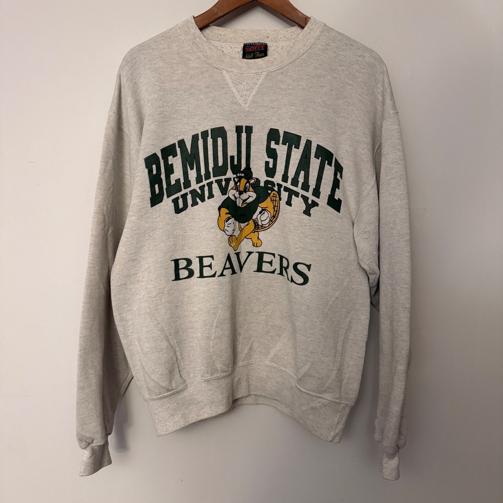 Vintage Soffe Bemidji State University Beavers Sweatshirt Gray Mens Medium BSU